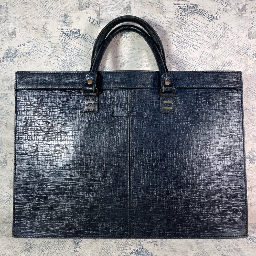 *ean Paul Gaultier 1990s Vintage Black Leather Structured Portfolio